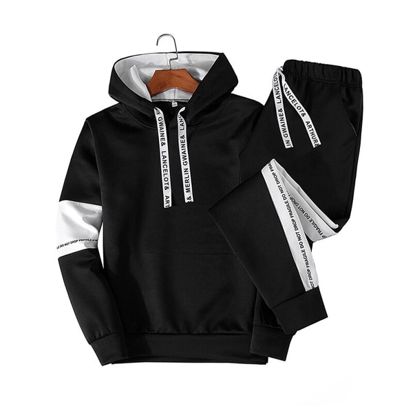 Hooded Tracksuit Fashion Men Set Jogging Suit Hoodies Sportswear Spring Autumn Mens Clothing 2019 Casual 2PCS Slim Sweatsuits - ren mart