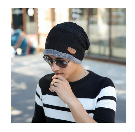 SUOGRY Neck warmer winter hat knit cap scarf cap Winter Hats For men knitted hat men Beanie Knit Hat Skullies Beanies - ren mart