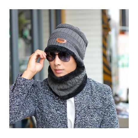 SUOGRY Neck warmer winter hat knit cap scarf cap Winter Hats For men knitted hat men Beanie Knit Hat Skullies Beanies - ren mart