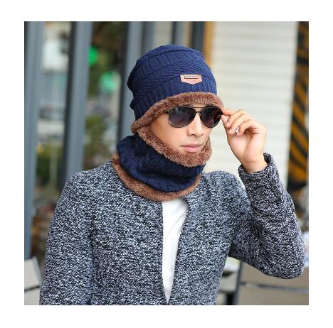 SUOGRY Neck warmer winter hat knit cap scarf cap Winter Hats For men knitted hat men Beanie Knit Hat Skullies Beanies - ren mart