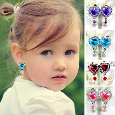1 Pair Ear clip style earring soft cushion Invisible ear hanging ear clip no Piercing earring for children kids - ren mart