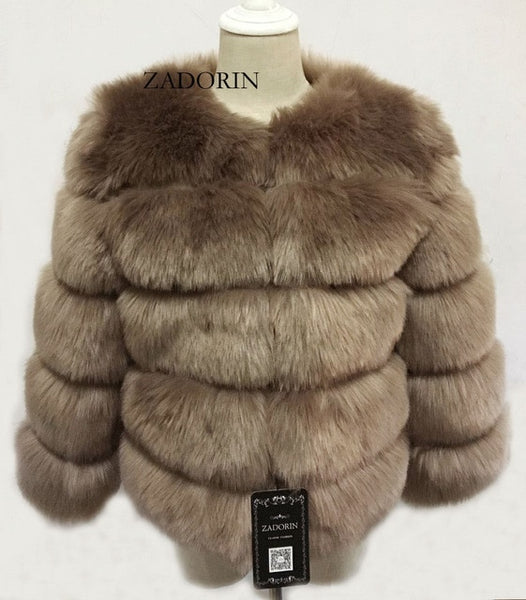 S-3XL Mink Coats Women 2019 Winter Top Fashion Pink FAUX Fur Coat Elegant Thick Warm Outerwear Fake Fur Jacket Chaquetas Mujer - ren mart