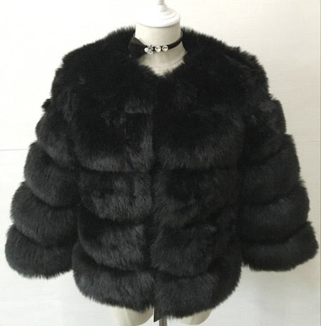 S-3XL Mink Coats Women 2019 Winter Top Fashion Pink FAUX Fur Coat Elegant Thick Warm Outerwear Fake Fur Jacket Chaquetas Mujer - ren mart
