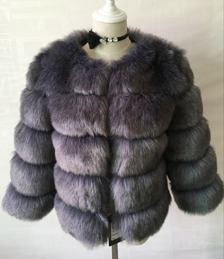 S-3XL Mink Coats Women 2019 Winter Top Fashion Pink FAUX Fur Coat Elegant Thick Warm Outerwear Fake Fur Jacket Chaquetas Mujer - ren mart