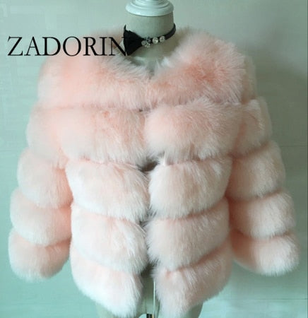 S-3XL Mink Coats Women 2019 Winter Top Fashion Pink FAUX Fur Coat Elegant Thick Warm Outerwear Fake Fur Jacket Chaquetas Mujer - ren mart