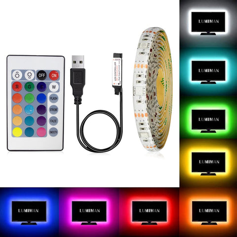 5V RGB Led Strip USB Flexible Waterproof Best Led Strip Lights TV Backlight SMD2835 LED Diode Tape Light for HDTV Desktop Screen - ren mart