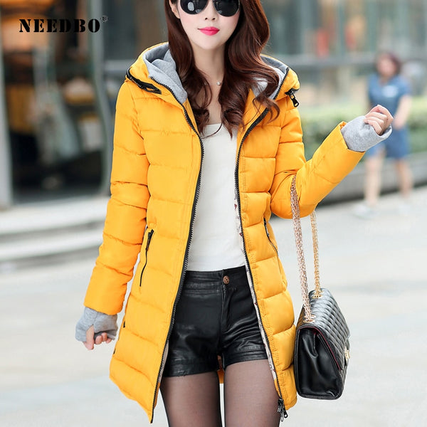 NEEDBO Long Down Jacket Women ultra Light Down Coat Winter Oversize Winter Autumn Warm Puffer jacket Coat Lady Down Jacket Parka - ren mart