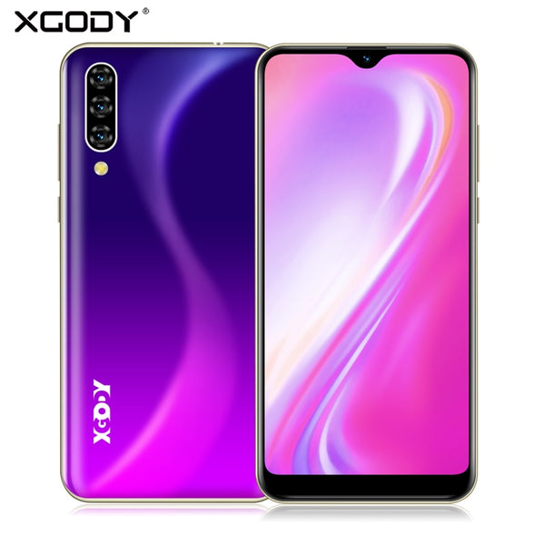 Xgody 3G Mobile Phone Note 7 2GB 16GB Smartphone 6.26'' Water Drop HD Screen MTK6580 Quad Core Android 9.0 Face unlock 2800mAh - ren mart