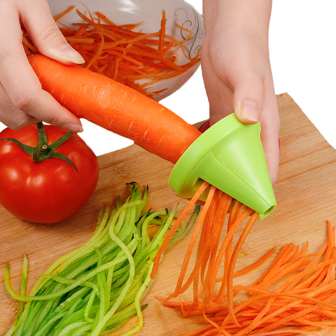 1Pcs Vegetable Fruit Slicer Funnel Model Spiral Cutter Stainless Steel Potato Carrot Manual Slicer Shred Device Kitchen Tool - ren mart