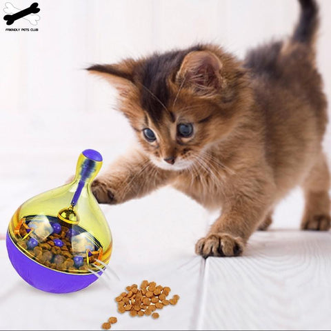 Pet Dog Fun Bowl Feeder Cat Feeding Toys Pets Tumbler Leakage Food Ball Pet Training Exercise Fun Bowl Friendly Pets 2810 - ren mart