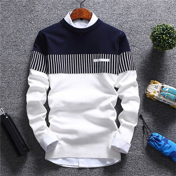 Mountainskin New Men's Autumn Winter Pullover Wool Slim Fit Knitted Sweater Striped Mens Brand Clothing Casual Pull Homme SA752 - ren mart