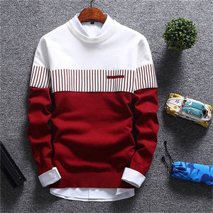Mountainskin New Men's Autumn Winter Pullover Wool Slim Fit Knitted Sweater Striped Mens Brand Clothing Casual Pull Homme SA752 - ren mart