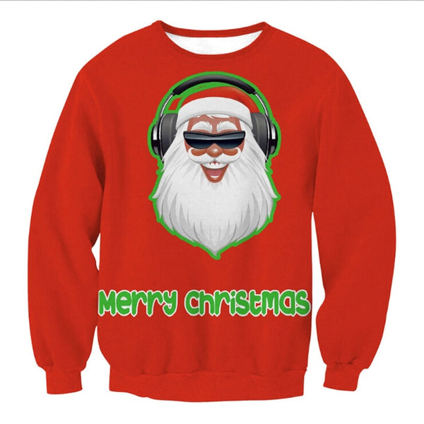 2019 Santa Claus Xmas Patterned Sweater Ugly Christmas Sweaters Tops Men Women Funny Pullovers Blusas Drop shipping - ren mart
