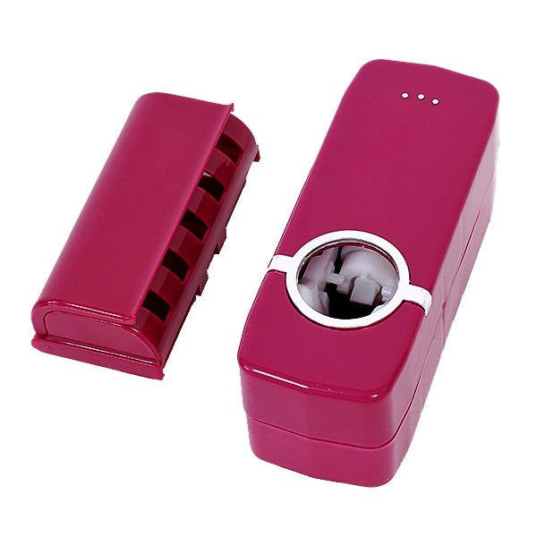 1 Set Tooth Brush Holder Automatic Toothpaste Dispenser + 5 Toothbrush Holder Toothbrush Wall Mount Stand Bathroom Tools - ren mart