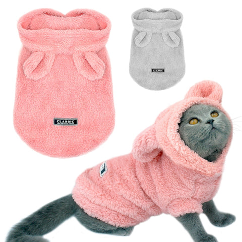 Warm Cat Clothes Winter Pet Puppy Kitten Coat Jacket For Small Medium Dogs Cats Chihuahua Yorkshire Clothing Costume Pink S-2XL - ren mart