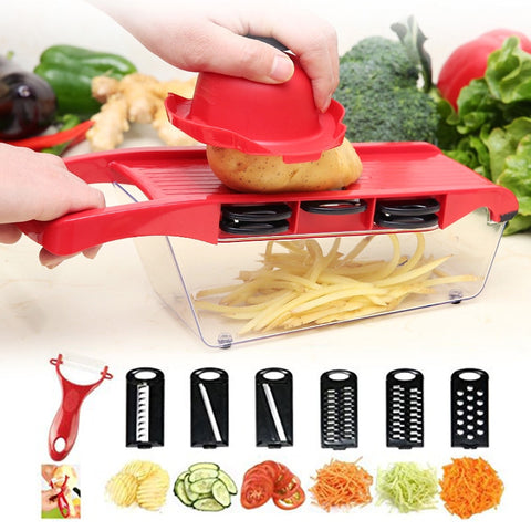 New Upgraded Multi-function Vegetable Slicer 6 In 1 Potato Fruit Melon Peeler Manual Vegetable Chopper Kitchen Accessories - ren mart