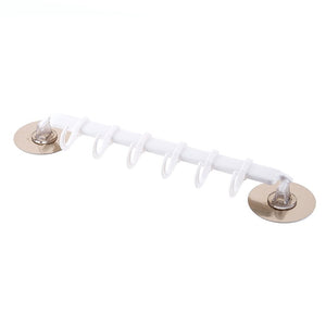 Wall Corner Strong Adhesive Hook Kitchen Wall Cabinet Hook Bathroom Storage Strong Sticky 6 Hooks Up Wall Rails Towel Shelf Rack - ren mart