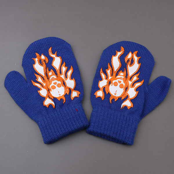 Winter Warm Gloves Children Knitted Mittens Kids Solid Girls boy Stretch Christmas gift Glove Boys Gloves 14cm - ren mart