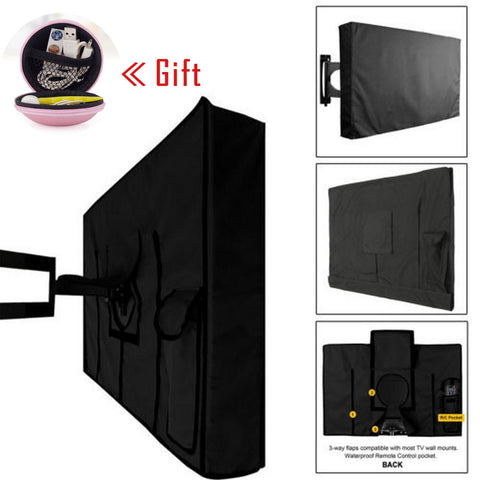 Durable TV Cover Dustproof and Waterproof Screen Cover 22'' To 65'' Inch Oxford Black Wrap Television Case Air Conditioning - ren mart