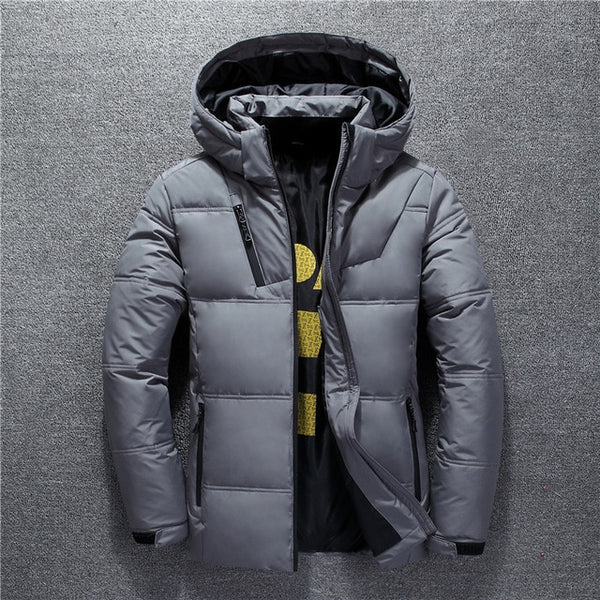 New Winter Jacket Men High Quality Fashion Casual Coat Hood Thick Warm Waterproof Down Jacket Male Winter Parkas Outerwear - ren mart