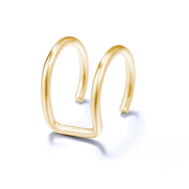 Yobest 5Pcs/Set 2019 fashion Ear Cuffs Gold Leaf Ear Cuff Clip Earrings for women Climbers No Piercing Fake Cartilage Earring - ren mart