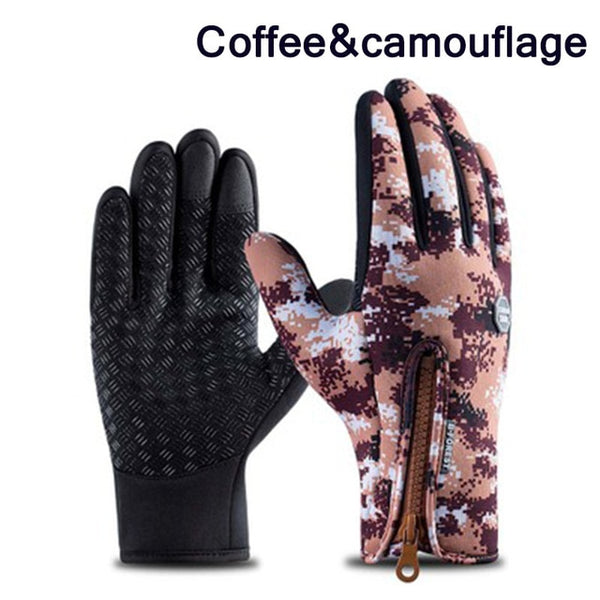 Winter Ski Mens Gloves Women Fashion Black Cycling Warm Windproof Waterproof Touch Screen Gloves Ladies Non-Slip Riding Gloves - ren mart