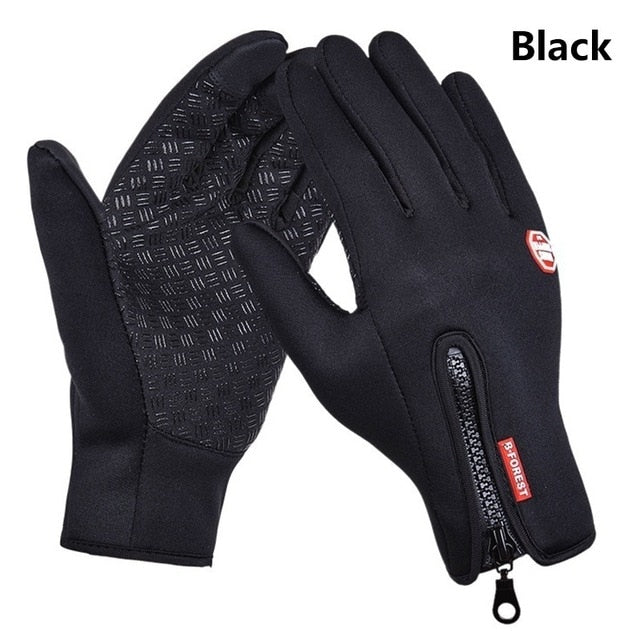 Winter Ski Mens Gloves Women Fashion Black Cycling Warm Windproof Waterproof Touch Screen Gloves Ladies Non-Slip Riding Gloves - ren mart