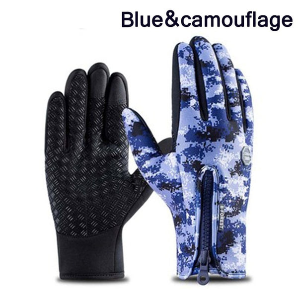 Winter Ski Mens Gloves Women Fashion Black Cycling Warm Windproof Waterproof Touch Screen Gloves Ladies Non-Slip Riding Gloves - ren mart