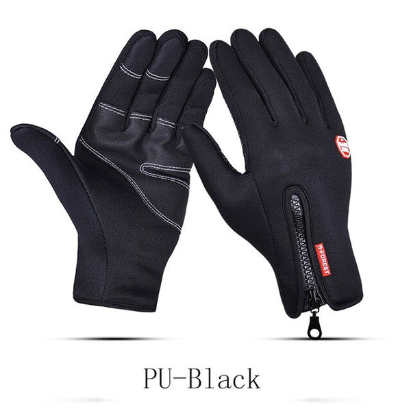 Winter Ski Mens Gloves Women Fashion Black Cycling Warm Windproof Waterproof Touch Screen Gloves Ladies Non-Slip Riding Gloves - ren mart