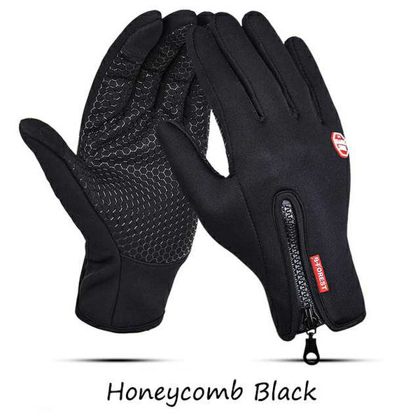 Winter Ski Mens Gloves Women Fashion Black Cycling Warm Windproof Waterproof Touch Screen Gloves Ladies Non-Slip Riding Gloves - ren mart