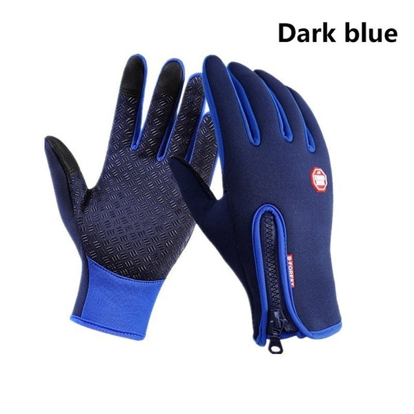 Winter Ski Mens Gloves Women Fashion Black Cycling Warm Windproof Waterproof Touch Screen Gloves Ladies Non-Slip Riding Gloves - ren mart