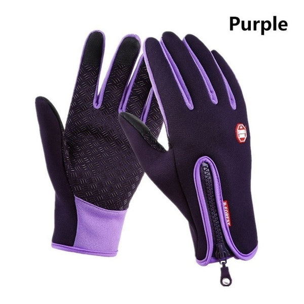 Winter Ski Mens Gloves Women Fashion Black Cycling Warm Windproof Waterproof Touch Screen Gloves Ladies Non-Slip Riding Gloves - ren mart