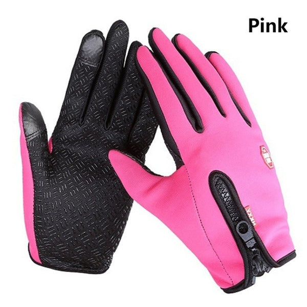 Winter Ski Mens Gloves Women Fashion Black Cycling Warm Windproof Waterproof Touch Screen Gloves Ladies Non-Slip Riding Gloves - ren mart