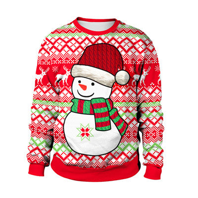 Ugly Christmas Sweater snowman For gift Santa reindeer Pullover Womens Mens 3D Jerseys and Sweaters Tops Autumn Winter Clothing - ren mart
