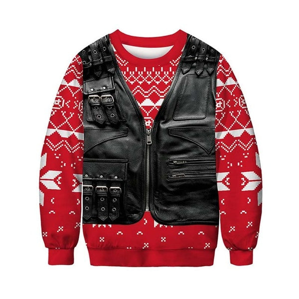 Men's sweater pull homme Christmas Sweater Santa Claus 3d Loose Hoodie Men Women christmas sweater men pull noel homme - ren mart