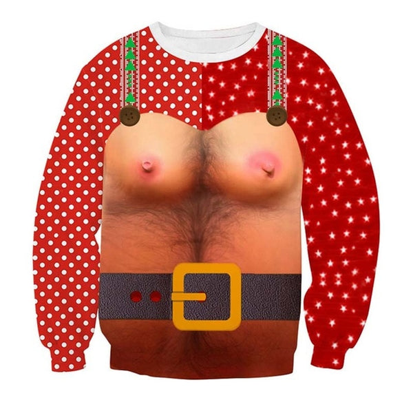Men's sweater pull homme Christmas Sweater Santa Claus 3d Loose Hoodie Men Women christmas sweater men pull noel homme - ren mart