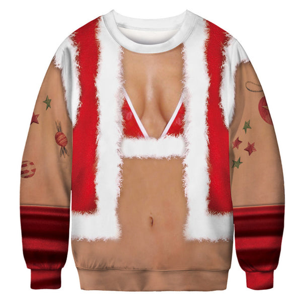 Men's sweater pull homme Christmas Sweater Santa Claus 3d Loose Hoodie Men Women christmas sweater men pull noel homme - ren mart