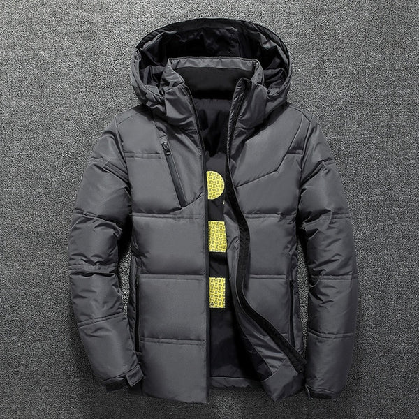 New Winter Jacket Men High Quality Fashion Casual Coat Hood Thick Warm Waterproof Down Jacket Male Winter Parkas Outerwear - ren mart