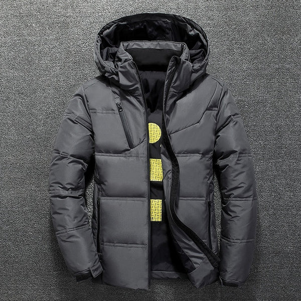 New Winter Jacket Men High Quality Fashion Casual Coat Hood Thick Warm Waterproof Down Jacket Male Winter Parkas Outerwear - ren mart