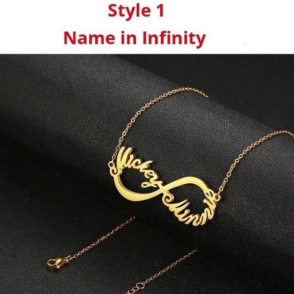 Vnox Personalized Name Necklaces Solid Stainless Steel Choker for Women Fashion Pendant Custom Special Unique Gift Amazing Price - ren mart
