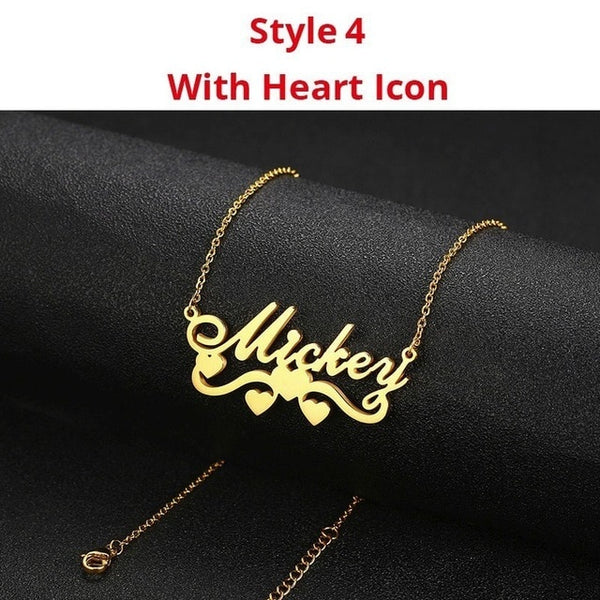 Vnox Personalized Name Necklaces Solid Stainless Steel Choker for Women Fashion Pendant Custom Special Unique Gift Amazing Price - ren mart