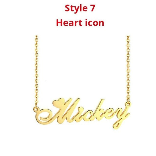 Vnox Personalized Name Necklaces Solid Stainless Steel Choker for Women Fashion Pendant Custom Special Unique Gift Amazing Price - ren mart