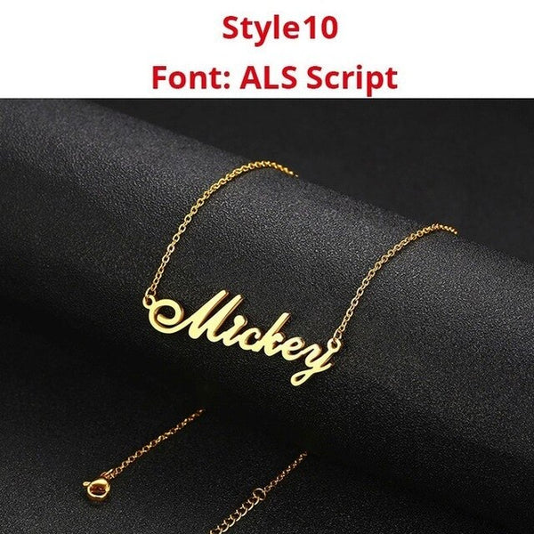 Vnox Personalized Name Necklaces Solid Stainless Steel Choker for Women Fashion Pendant Custom Special Unique Gift Amazing Price - ren mart