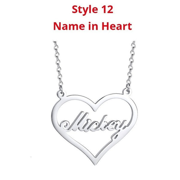 Vnox Personalized Name Necklaces Solid Stainless Steel Choker for Women Fashion Pendant Custom Special Unique Gift Amazing Price - ren mart