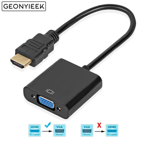 HDMI to VGA Cable Converter Male To Famale Converter Adapter 1080P Digital to Analog Video Audio For PC Laptop Tablet - ren mart
