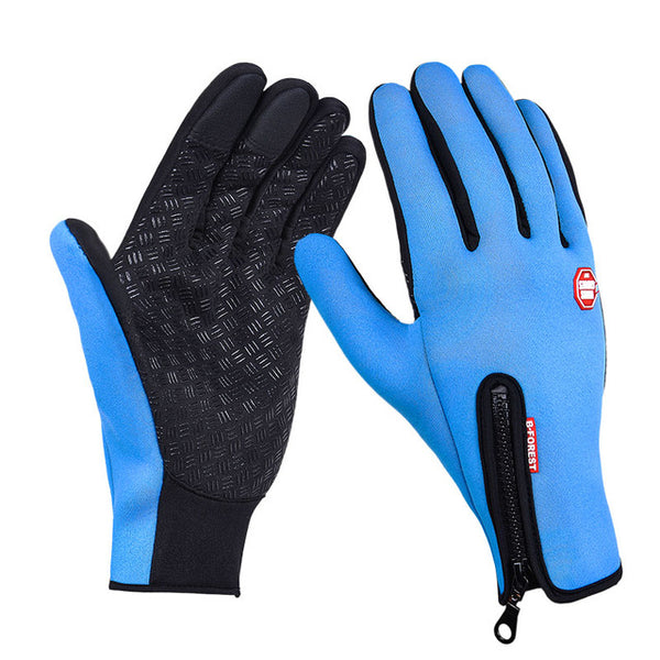 Outdoor Sports Windstopper Waterproof Gloves Black Riding Glove Motorcycle Gloves Touch Screen Black Full Finger Men - ren mart