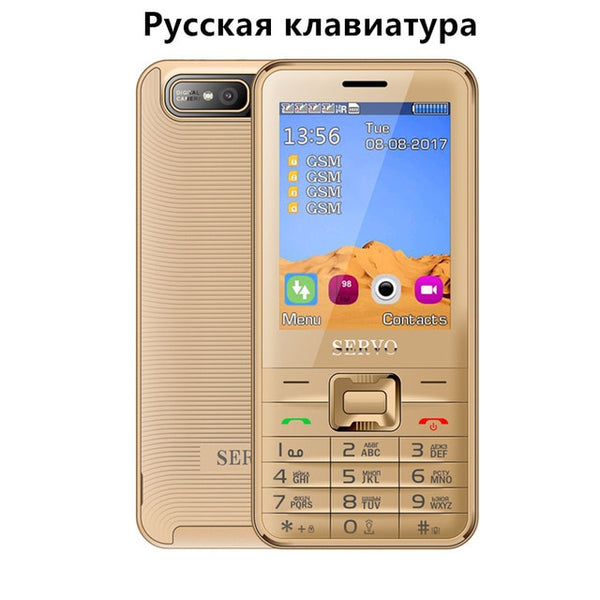 Quad Sim Cell phone Quad Band 2.8 inch 4 SIM cards 4 standby Phone Bluetooth Flashlight MP3 MP4 GPRS Russian Language keyboard - ren mart