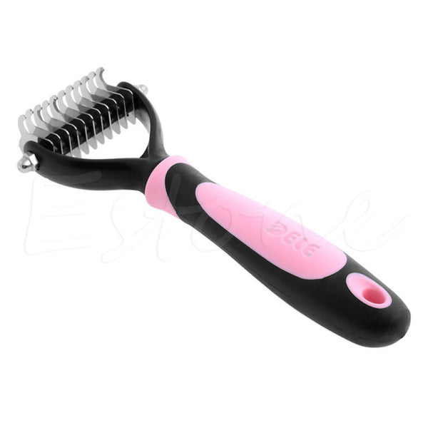 S-home New Tera Pet Fur Knot Cutter Remove Rake Grooming Shedding Brush Comb Rake Dog Cat MAR8 - ren mart