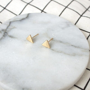 New Fashion Gold Black Silver 3 Western Triangle Round Flash Stud Earrings for Women Gifts Wholesale - ren mart