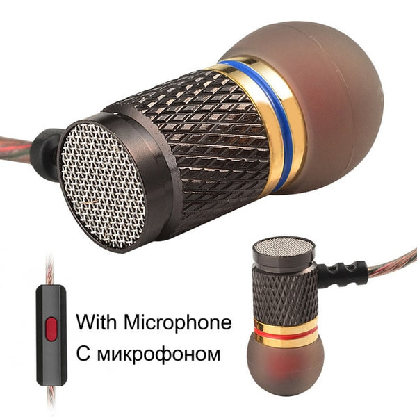 KZ EDR1 Special Edition Gold Plated Housing Earphone With Microphone 3.5mm HD HiFi In Ear Monitor Bass Stereo Earbuds For Phone - ren mart